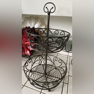 Princess House Brown Metal Storage Basket